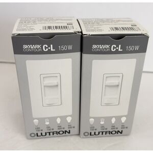 Lot 2 Lutron CTCL-153P-WH Skylark Contour 150-Watt Multi-Location CFL/LED White